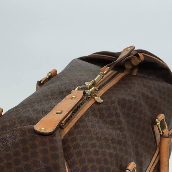CELINE Macadam Canvas Boston Bag PVC Leather Brown Auth mr364 - Picture 6 of 16